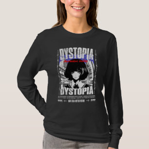 Moderne straatstijl Japans cartoon Zwart T-shirt