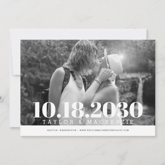 Moderne Strakke Eenvoudige Minimalistische Bruilof Save The Date (Voorkant)