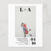 Moderne, strakke, minimalistische fotobudgetbruilo (Voorkant)