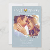 Moderne Strand Foto Bruiloft Save the Date (Voorkant)