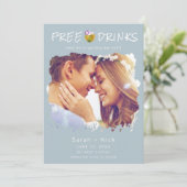 Moderne Strand Foto Bruiloft Save the Date (Staand voorkant)