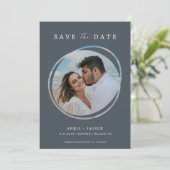 Moderne Strand Foto Bruiloft Save the Date (Staand voorkant)