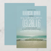 Moderne strand repetitie dineruitnodigingen met ze kaart (Voorkant / Achterkant)