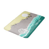 Moderne Strand Schelp Turquoise Gele Zand Badmat (Gekanteld)