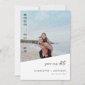 Moderne strandfoto save the date kaart (Voorkant)