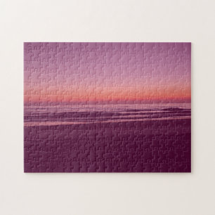 Moderne strandgradiënt bij zonsondergang legpuzzel
