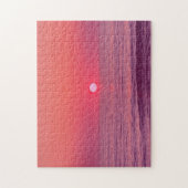 Moderne Strandgradiënt Roze Zonsondergang Legpuzzel (Verticaal)