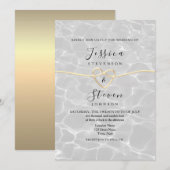 Moderne strandtrouw kaart (Voorkant / Achterkant)