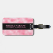 Moderne Strawberry & Cream Glitter Textuur Bagagelabel (Achterkant horizontaal)