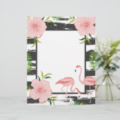 Moderne streep roze flamingo (Staand voorkant)