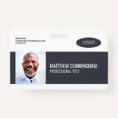 Moderne streepjescode voor aangepaste Logo werknem Badge (Voorkant)