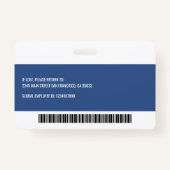 Moderne streepjescode voor aangepaste Logo werknem Badge (Achterkant)