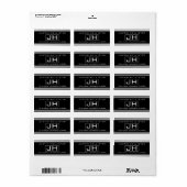 Moderne streped Black & White Etiket (Full Sheet)