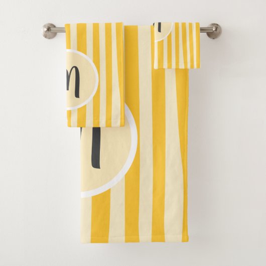 Moderne strepen, aangepaste kleuren monogrammen bad handdoek (Insitu)