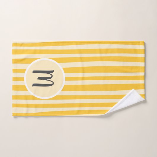 Moderne strepen, aangepaste kleuren monogrammen bad handdoek (Handdoek)