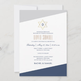 Moderne strepen BAR MITZVAH Kaart