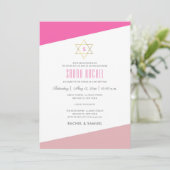 Moderne strepen BAT MITZVAH Kaart (Staand voorkant)