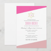 Moderne strepen BAT MITZVAH Kaart (Voorkant / Achterkant)