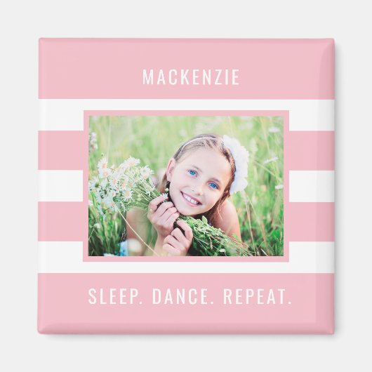 Moderne strepen bewerkbare kleur aangepaste foto m magneet (Voorkant)