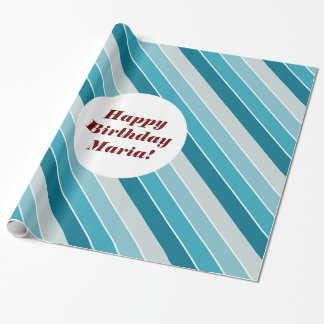 Moderne strepen, blauw tafelblad cadeaupapier