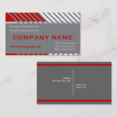 Moderne strepen constructie grijs, rood, wit visitekaartje (Voorkant / Achterkant)