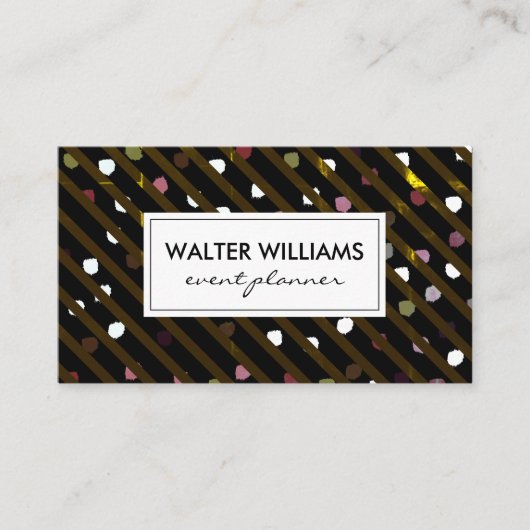 Moderne strepen en Stippen textuur Visitekaartje (Voorkant)