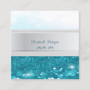 Moderne strepen, Glittery Bokeh Vierkante Visitekaartje