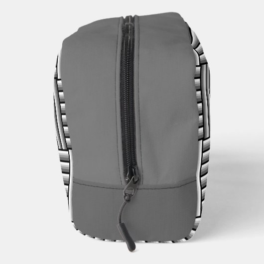 Moderne strepen in zwart, wit en grijs - custom toilettasje (Rechts)