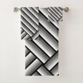 Moderne strepen in zwart, wit en grijs - koel bad handdoek (Insitu)