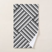 Moderne strepen in zwart, wit en grijs - koel bad handdoek (Handdoek)