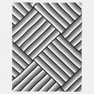 Moderne strepen in zwart, wit en grijs - koel fleece deken