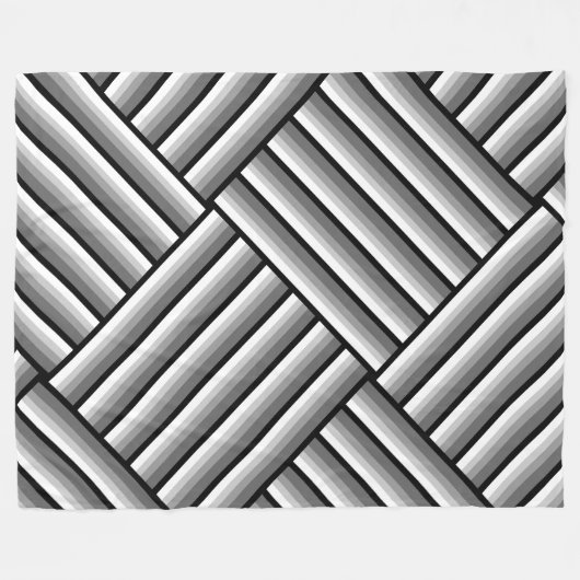 Moderne strepen in zwart, wit en grijs - koel fleece deken (Voorkant (Horizontaal))