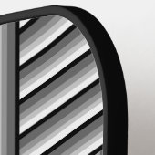 Moderne strepen in zwart, wit en grijs - Monogram Pickleball Paddle (Links Detail)