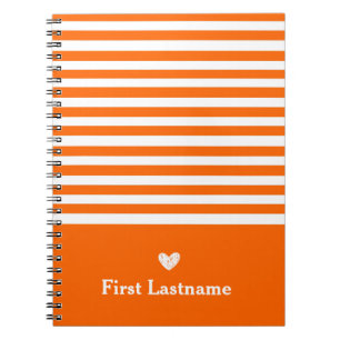 Moderne strepen met Upscale Heart Monogram Sinaasa Notitieboek