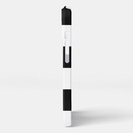 Moderne strepen naam monogram zwart-wit iPhone hoesje (Linkerkant)