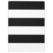 Moderne strepen naam monogram zwart-wit klembord (Achterkant)