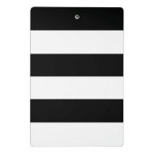 Moderne strepen naam monogram zwart-wit mini klembord (Achterkant)