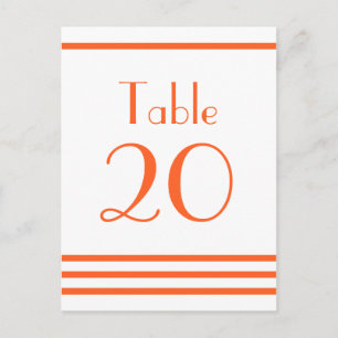 Moderne strepen tafelnummers (Sinaasappel)