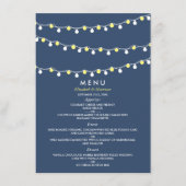 Moderne string lichten, geel en wit huwelijk menu (Voorkant)
