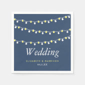 Moderne string lichten, geel en wit huwelijk servet (Voorkant)