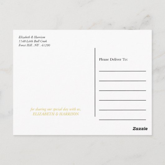 Moderne string lichten, wit/gouden bruiloft Dank j Briefkaart (Achterkant)