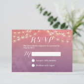 Moderne String Lights Elegante bruiloft RSVP (Staand voorkant)