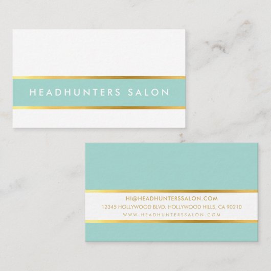 MODERNE STRIP skinny band eenvoudige slick mint go Visitekaartje (Voorkant / Achterkant)