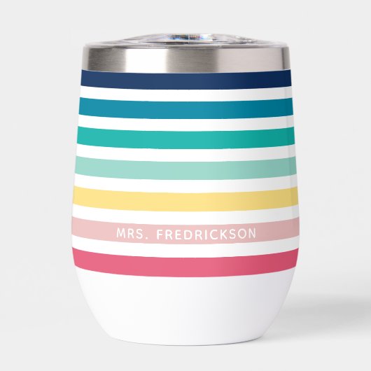 MODERNE STRIPED MOTIF élégant pastel arc-en-ciel (Avant)