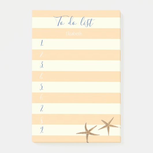 Moderne striped, Zee sterren, om Lijst te doen Post-it® Notes (Voorkant)