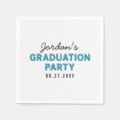 Moderne Stripes Blue Graduation Party Servetten (Voorkant)