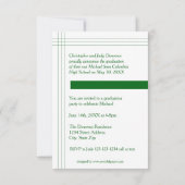 Moderne Stripes Green - 3x5 Afstuderen Aankondigin Kaart (Achterkant)