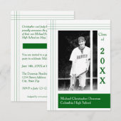 Moderne Stripes Green - 3x5 Afstuderen Aankondigin Kaart (Voorkant / Achterkant)