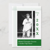 Moderne Stripes Green - Aankondiging Afstuderen (Voorkant)