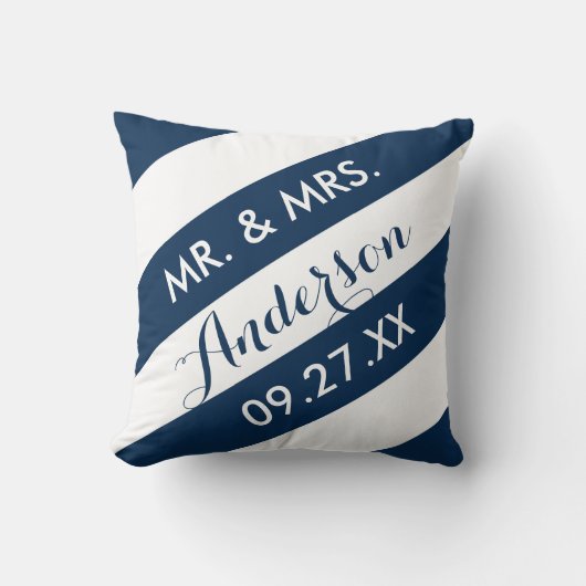 Moderne Stripes Personalized Sierkussen/marine Kussen (Voorkant)